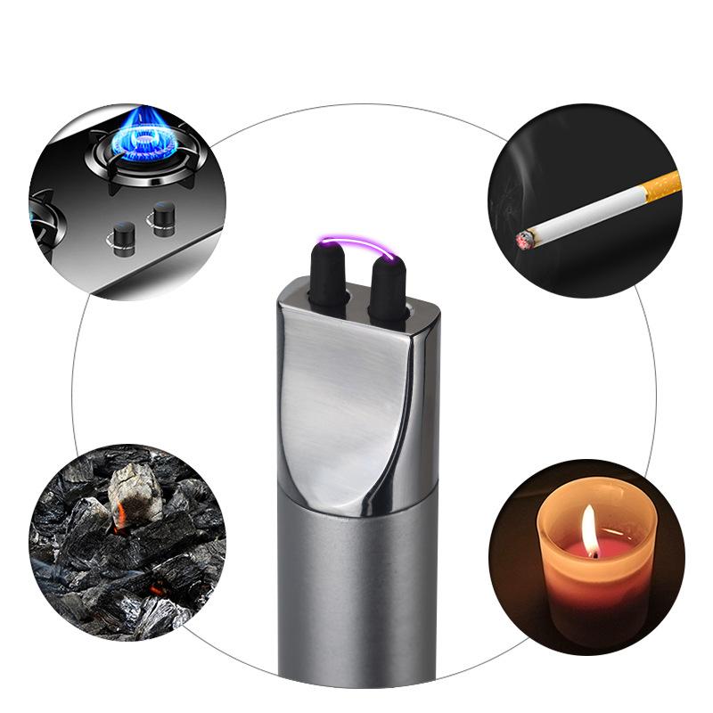 1PCS Windproof USB Rechargeable Metal Arc Lighter , Suitable for Candles, Gas Stoves, Outdoor Kitchens, Barbecues, Camping - 170Mah Battery, Home Gadgets, Ideal for Valentine'S Day and New Year'S Gifts